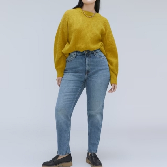 C - Everlane Cheeky Curvy Blue Jeans - Picture 1 of 9